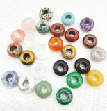 Natural Quartz Crystal Big Hole Beads Pendant Jewelry Making 30Pcs