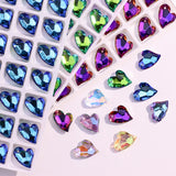 Colorful Crystal Charm Crooked Heart Pendant 17mm Glass Heart Bead DIY Earrings