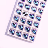 Colorful Crystal Charm Crooked Heart Pendant 17mm Glass Heart Bead DIY Earrings