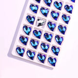 Colorful Crystal Charm Crooked Heart Pendant 17mm Glass Heart Bead DIY Earrings