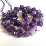 Natural Near Round Purple Amethysts Beads for Jewelry Making 15''