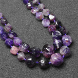 Natural Near Round Purple Amethysts Beads for Jewelry Making 15''