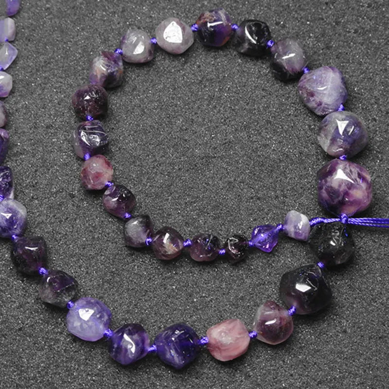 7-16mm Natural Purple Amethysts Beads For Jewelry Making 15'' DIY Beads