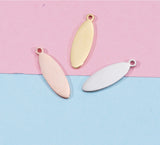 20Pcs/Lot Stainless Steel Leaf Geometric Amulet DIY Jewelry