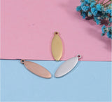 20Pcs/Lot Stainless Steel Leaf Geometric Amulet DIY Jewelry
