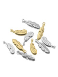 Vintage Stainless Steel Feather Pendant Leaf Jewelry Accessories
