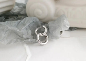 925 Silver Plated 18K Circle Hoop Huggie Earrings C-HEH448