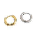 925 Silver Plated 18K Circle Hoop Huggie Earrings C-HEH448