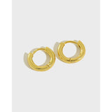 925 Silver Plated 18K Circle Hoop Huggie Earrings C-HEH448