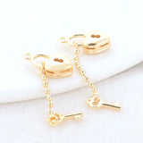 7.5MM 14K Brass Heart & Key Charms Pendants Jewelry Making Supplies DIY