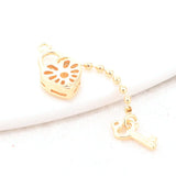 7.5MM 14K Brass Heart & Key Charms Pendants Jewelry Making Supplies DIY