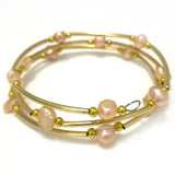 Pink Baroque Freshwater Pearl Women Wrap Bracelet