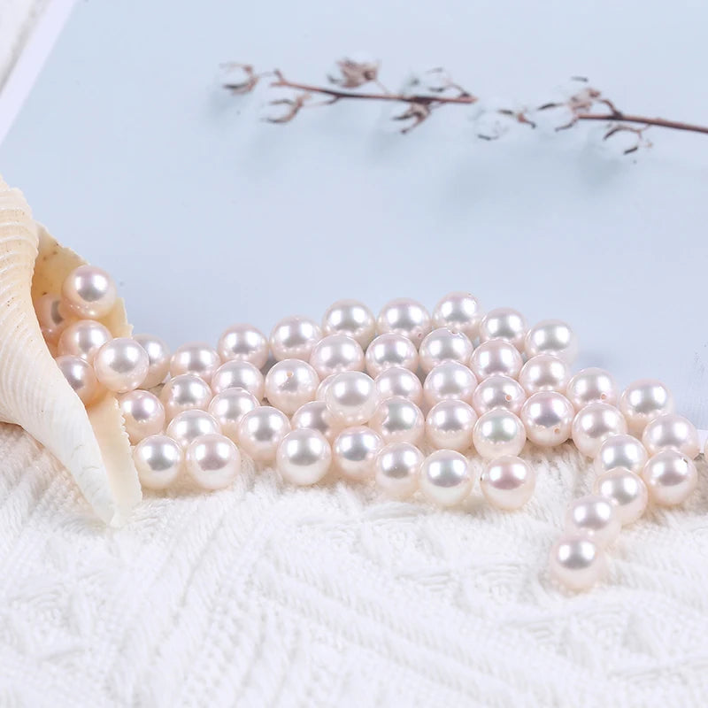 7.5-8mm Seawater Pearl Beads Round Natural Loose Pairing DIY Jewelry Making