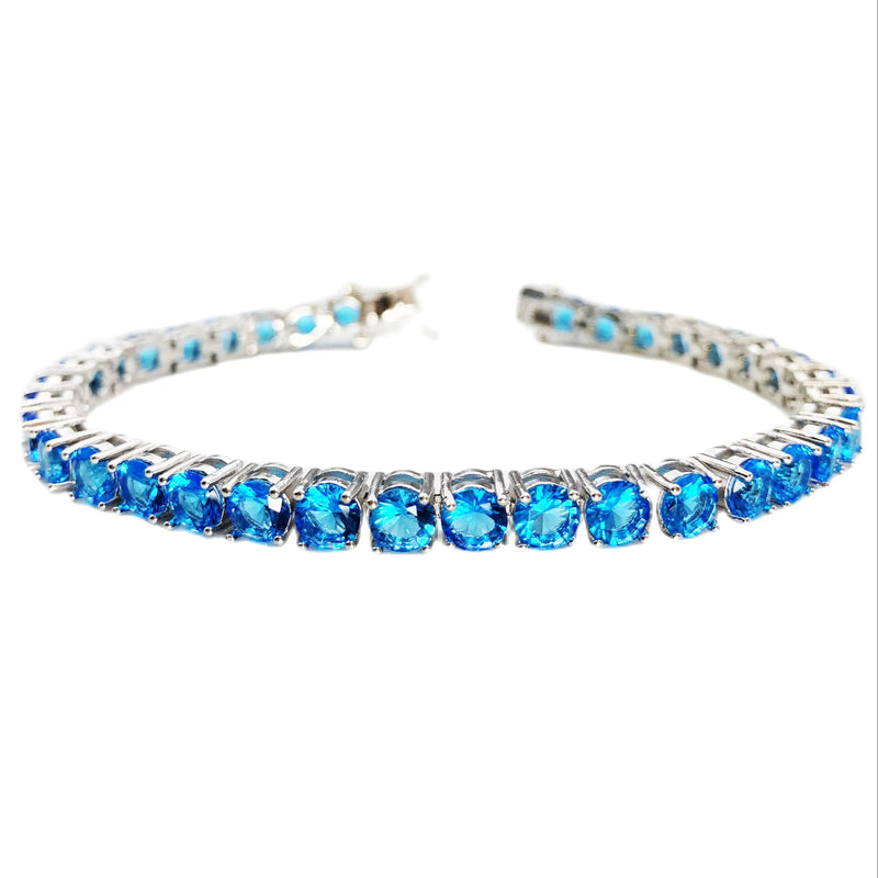 7.5" AAAA CZ Tennis Bracelet, Colorful 5mm CZ, Sparkling CZ Jewelry