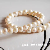 7.5in 8mm 10mm Natural Oval Freshwater Pearl Loose Beads Jewelry DIY