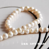 7.5in 8mm 10mm Natural Oval Freshwater Pearl Loose Beads Jewelry DIY