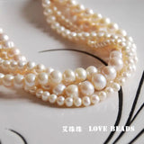 7.5in 8mm 10mm Natural Oval Freshwater Pearl Loose Beads Jewelry DIY