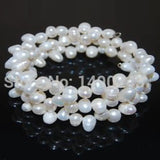 7.5'' Natural Rice Memory Wrap Pearl Bracelet