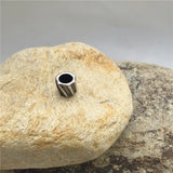7.58mm Engrave Cylinder Beads Charms for Men's Leather Bracelet