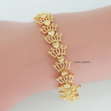 Crown Shape Links Bracelet Yellow Plated Overlay Filled Brass
