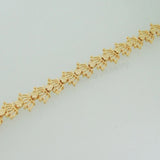 Crown Shape Links Bracelet Yellow Plated Overlay Filled Brass