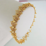Crown Shape Links Bracelet Yellow Plated Overlay Filled Brass