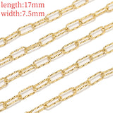 7.5MM Stainless Steel Textured Paperclip Chains for Jewelry Making