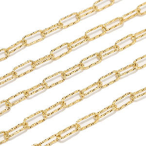 7.5MM Stainless Steel Textured Paperclip Chains for Jewelry Making