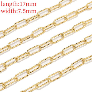 7.5MM Stainless Steel Textured Paperclip Chains for Jewelry Making