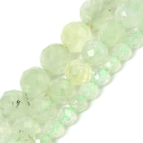 Natural Faceted Green Prehnite Jades Stone Bead Round Loose Spacer Beads