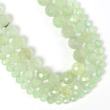 Natural Faceted Green Prehnite Jades Stone Bead Round Loose Spacer Beads