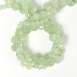Natural Faceted Green Prehnite Jades Stone Bead Round Loose Spacer Beads