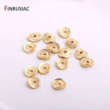 7.5mm*8.5mm Oval Flat Beads Plated Brass Stripe Spacer Beads