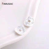 7.5mm*8.5mm Oval Flat Beads Plated Brass Stripe Spacer Beads