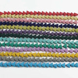 7*6mm Natural Hematite Stone Beads Triangle Rubber Spacer Beads