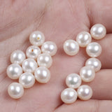 7-7.5mm Round Freshwater Pearl Earrings Natural Flawless Surface