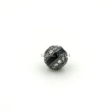 7mm Micro Pave Clear CZ Beads with Enamelling for DIY Jewelry