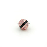 7mm Micro Pave Clear CZ Beads with Enamelling for DIY Jewelry