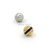 7mm Micro Pave Clear CZ Beads with Enamelling for DIY Jewelry