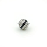 7mm Micro Pave Clear CZ Beads with Enamelling for DIY Jewelry