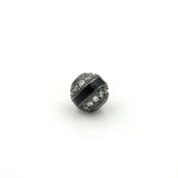 7mm Micro Pave Clear CZ Beads with Enamelling for DIY Jewelry