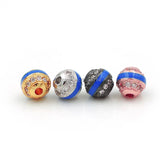 Micro Pave Clear CZ Solid Beads Enamelling DIY Bracelet Necklace Jewelry