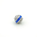 Micro Pave Clear CZ Solid Beads Enamelling DIY Bracelet Necklace Jewelry