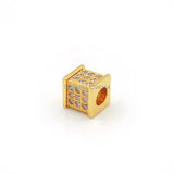 Micro Pave Clear CZ Square Spacer Beads 7mm for DIY Bracelets