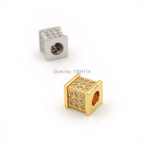 Micro Pave Clear CZ Square Spacer Beads 7mm for DIY Bracelets