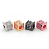 Micro Pave Clear CZ Square Spacer Beads 7mm for DIY Bracelets