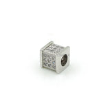 Micro Pave Clear CZ Square Spacer Beads 7mm for DIY Bracelets