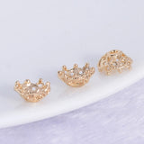 7*7MM 24K Real Plated Copper Flower Bead Caps Spacers Loose Beads