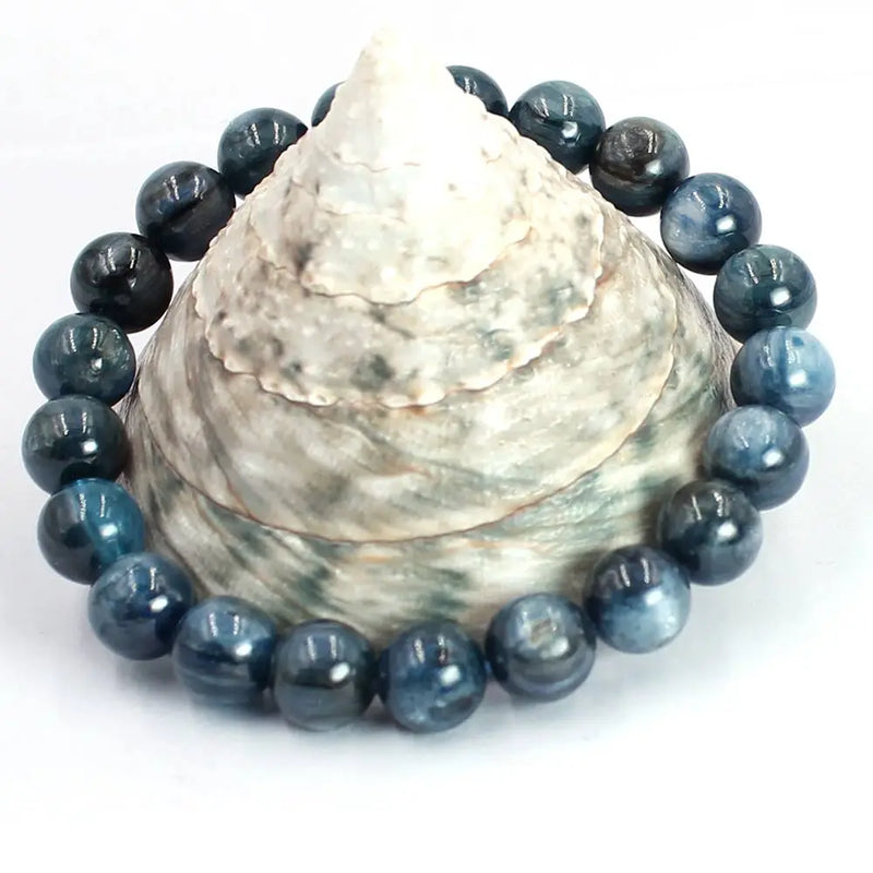 Dark Natural Gemstone Kyanite Bracelet 7.5inch