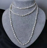 Baroque Pearl Long Necklace 50in White/Pink/Purple Wedding/Party Gift